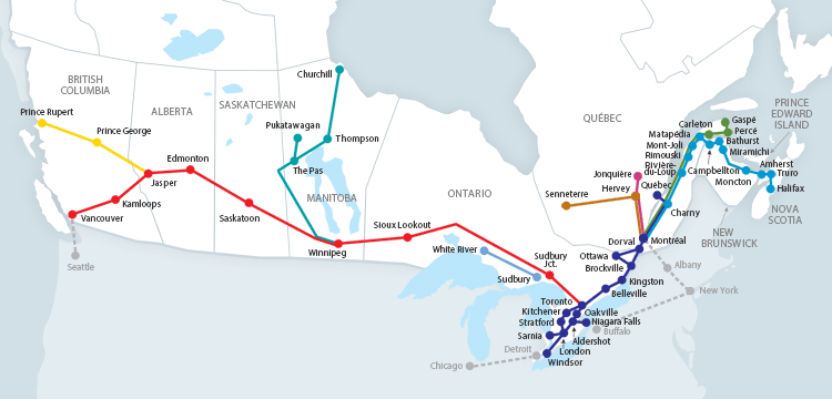 Infographics, Maps, Music and More: Passenger Train Maps - Canada vs. U.S.