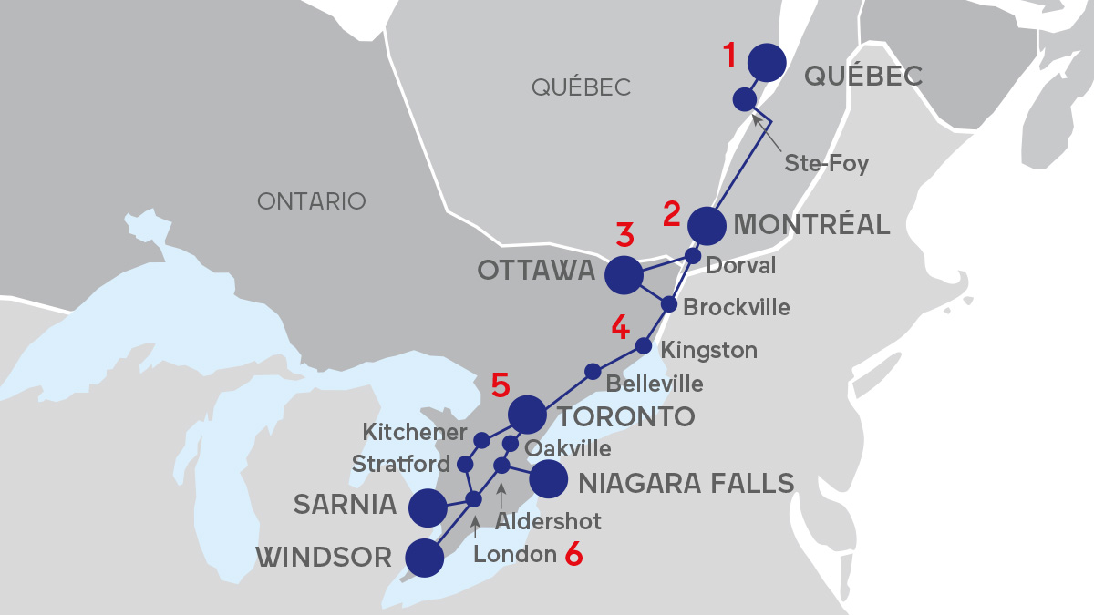 Route Corridor VIA Rail